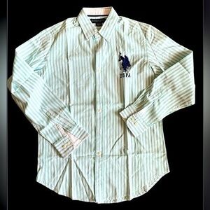 U.S. Polo Assn. Men's Green Striped Shirt